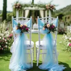 1030☆水色チュール布 オーガンジー 背景布 撮影 誕生日 結婚式