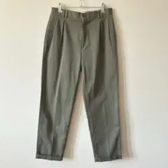 GALLERY(haggar)2タックチノトラウザーUSA製W82L77 カーキ