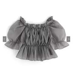 GRL シアーギャザーショート丈ブラウス オフショル tu541