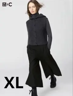 【新品タグ付き】ワッフルニット フーデッドベスト XL