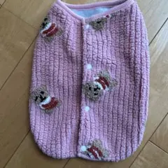 クマ柄フリース犬服 Mサイズ