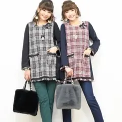 QVC &LOVE アンドラブ ツイード チュニック