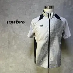 umbro 半袖ジャケット スタンドカラー ロゴ刺繍 ライトグレー M 3569