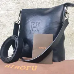 【美品】HIROFU ヒロフ　ワンショルダーバッグ　Hロゴ ブラック　レザー 未使用級✨HIROFU ヒロフ Hロゴ レザー ワンショルダーバッグ