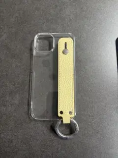 iPhoneケース クリア リング付き イエロー