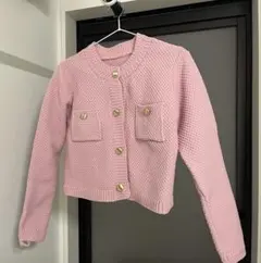 ピンク ノーカラージャケット フリーサイズ