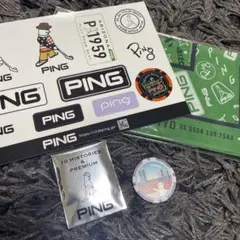 【新品】PING バンダナ&ステッカー&ゴルフマーカーセット JGF限定のサムネイル