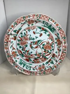 京焼 竹泉/三浦竹泉 色絵 桐 亀甲市松文 輪花皿 19cm 絵皿 2枚 - メルカリ