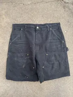 USA製 carhartt ダブルニーショーツ フェード ブラック