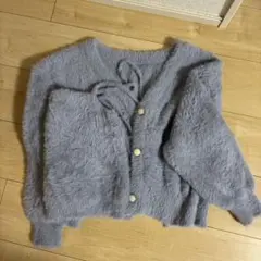 GRL カーディガン×キャミソールシャギーニットアンサンブル pm356