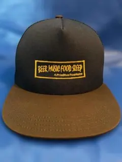 【CA4LAカシラ】BEER MUSIC FOOD SLEEP メッシュキャップ
