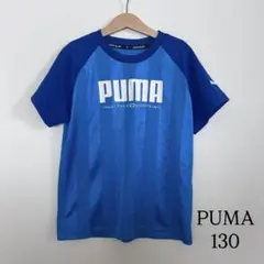 【32】PUMA キッズ ドライストライプ 半袖スポーツTシャツ ブルーのサムネイル