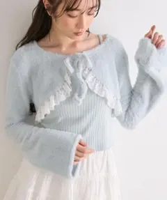 OLIVE des OLIVE オリーブデオリーブ レースボレロセット 水色