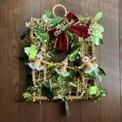 クリスマスリース　スクエア　サンタクロース　サンタさん