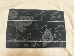 【新品未使用】リバーシブル半幅帯 黒地 牡丹柄 桜柄のサムネイル