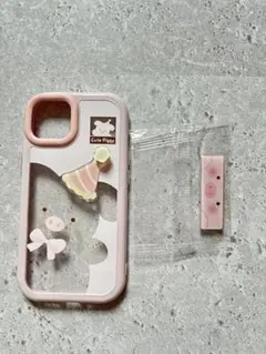 iPhone14 スマホケース 立てかけ可能 可愛い豚 デザイン