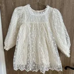 【美品】キッズドレス ワンピース ホワイトチュールドレス 100cm