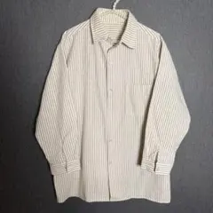 apres jour mignon ストライプ 長袖シャツ ベージュ ホワイト