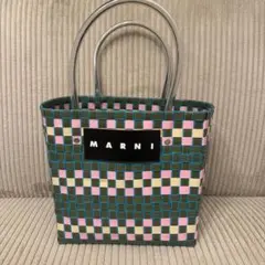 MARNI マルニ ジャガード トートバッグ ピンク グリーン FE1016 - メルカリ
