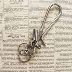 真鍮 カラビナ コイル巻きツリバリフック　キーリング キーフック