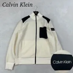 J291 S カルバンクライン フリースジャケット ホワイト メンズ
