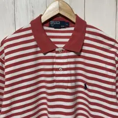 90s Ralph Lauren ラルフローレン 刺繍ロゴ ボーダー ポロシャツ