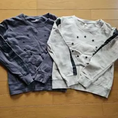 トレーナー　裏起毛　140サイズ　綿100　双子　年子　お揃い　星柄