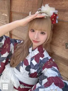GRL [fy042] ひめか 芍薬花柄浴衣 小物 セット ⭐️即購入OK