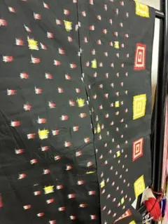 アンティーク着物☆銘仙☆正絹☆小紋☆袷☆緑に赤バラ☆大正ロマン