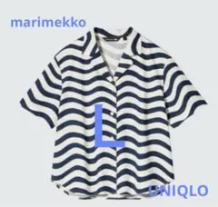 新品　UNIQLO マリメッコ　半袖　リネンブレンドオープンカラーシャツ　Ｌ