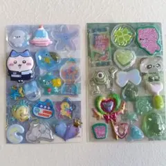 立体シール　おはじき　おすそ分け　サンリオ　ちいかわ　ディズニー　たまごっち