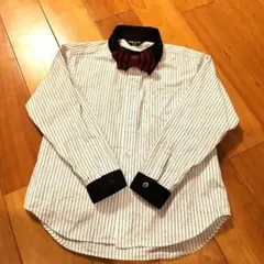 COMME CA ISM ストライプ長袖シャツ ネクタイなし