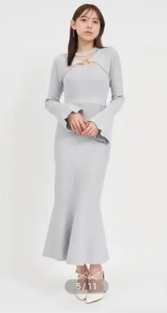 【ROYAL PARTY】ライトグレー　ワンピ