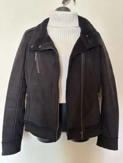 ブラックムートン風ジャンパー　裏地フリース