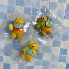 ディズニー　くまのプーさん　ぬいぐるみ　ストラップ　3点セット