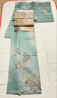 訪問着フルセット　辻ヶ花　徳永憲峯　翠山工房　絞り　銀通し　金彩　螺鈿地紋　三松のサムネイル