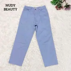 a951【NUDY BEAUTY】カジュアルパンツ 大きめ 水色 ストレート 春
