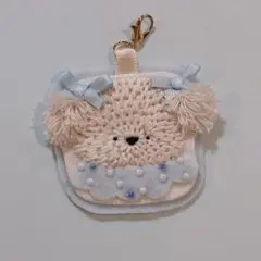 ふわふわ犬　刺繍チャーム