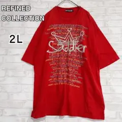 【サドラ―】赤 半袖Tシャツ 2L メンズ 大きめ ロゴ入り y2175