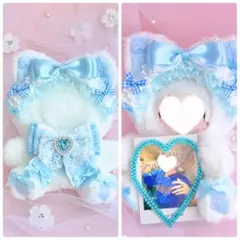 ♡様リクエストページ ヘッドドレス チェックブルー15㎝〜16㎝ぬい服2点セット ♡様リクエストページ ヘッドドレス チェックブルー15㎝〜16㎝ぬい服2