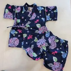 甚平セット ネイビー 花柄 90cm