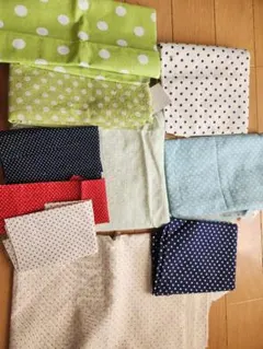 水玉模様の綿生地セット