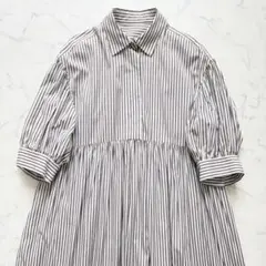 美品✨シンゾーン マッケンジードレス ストライプ ゆったり シャツワンピースのサムネイル