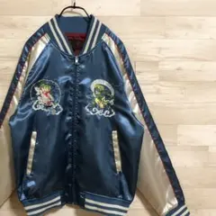 め0921古布リメイク藍染木綿柿渋染めジップアップスカジャンMA-1ハンドメイド め0506古布リメイク木綿柿渋染らんる手拭刺子ジップアップスカジャン