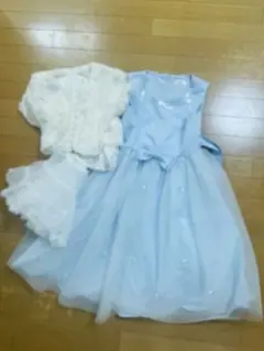 水色 フォーマルドレス ボレロ付き