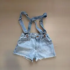 ZARA Girls サスペンダー付きデニムショートパンツ 122cm