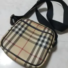 バーバリー　ショルダーバッグ　PVC　チェック　レザー