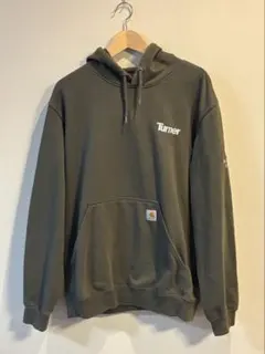 サ*ア様 Carharttカーハートパーカー L オリーブ 企業ロゴ刺繍