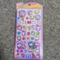 うるちゅるポップシール　フワフワらびちゃん　ボンボンドロップ　立体シール