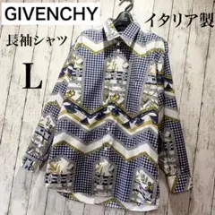 美品【GIVENCHY】 ジバンシー デザイナー長袖シャツ イタリア製 Lのサムネイル
